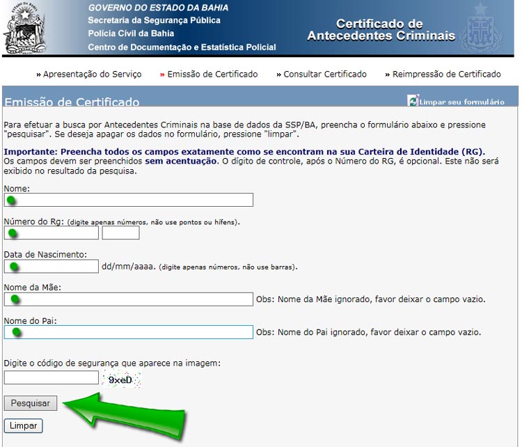 atestado de bons antecedentes - Português